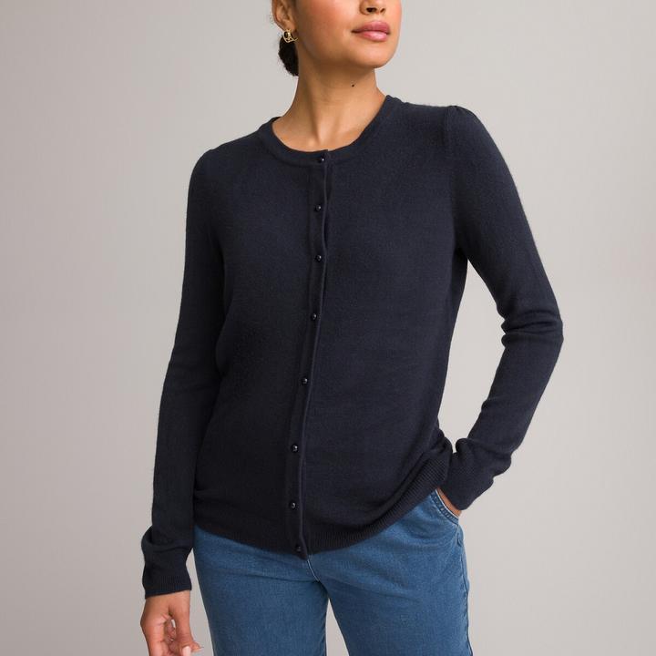 Actual product image Anne Weyburn Cardigan with round neckline and button placket (42)