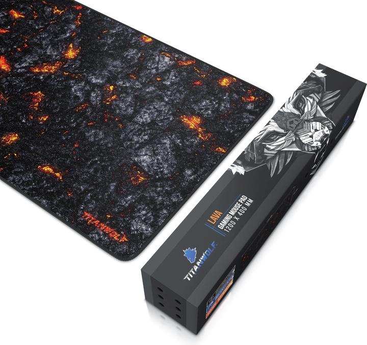 Actual product image Titanwolf Gaming Mouse Pad, XXXL Speed Mouse Mat 1200 x 400 mm, Speed & Precision, Lava (3XL)