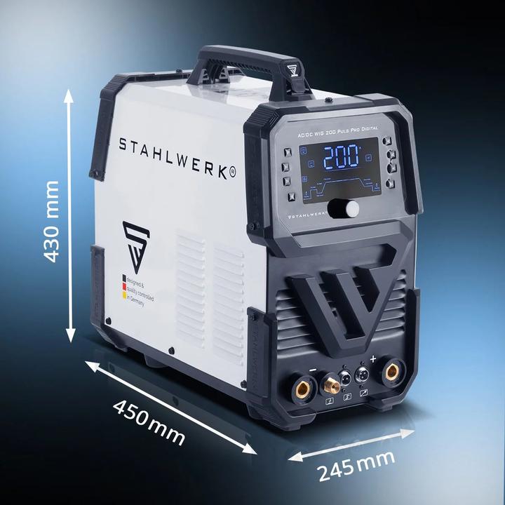 Immagine prodotto Stahlwerk Saldatrice a gas schermante AC/DC TIG 200 Pulse Pro Digital Completamente attrezzata
