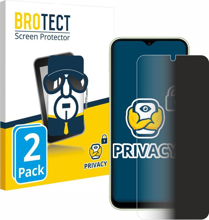 Productafbeelding BROTECT Anti-spionnetje privacyfolie Beschermfolie tegen blauw licht (2 Stuk, Samsung Galaxy A14 5G)