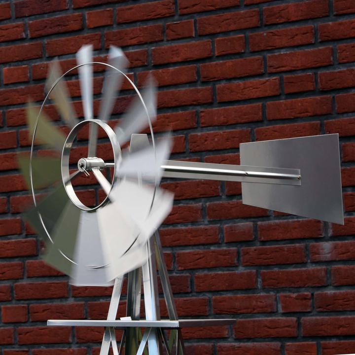 Produktbild Wiltec XPOtool Windrad mit 245cm Höhe Windmühle Windspiel Gartendeko Rankhilfe Rankturm