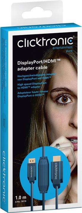 Image du produit clicktronic DisplayPort — HDMI (Typ A) (1 m, DisplayPort, HDMI)