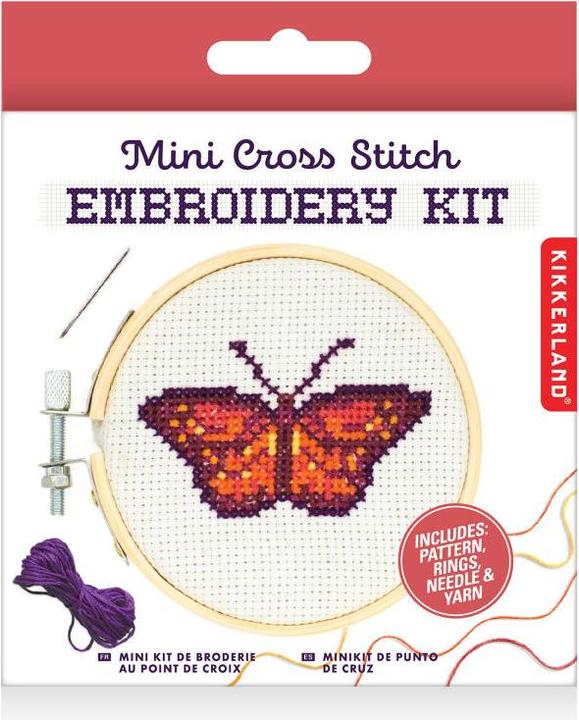 Image du produit Kikkerland Mini kit de broderie Cross Stitch - Butterfly