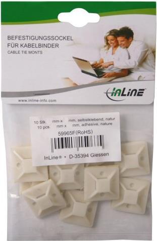 Actual product image InLine Mounting base for cable ties (Fixing loops, 40 mm, 10 pcs.)