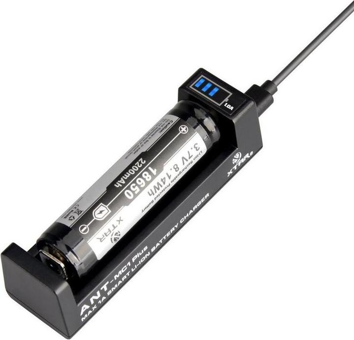 Produktbild Xtar MC1P Micro USB Ladegerät, Li-Ion, 1 slot, Display (1 Stk., 18650, Ladegerät inkl. Akku)