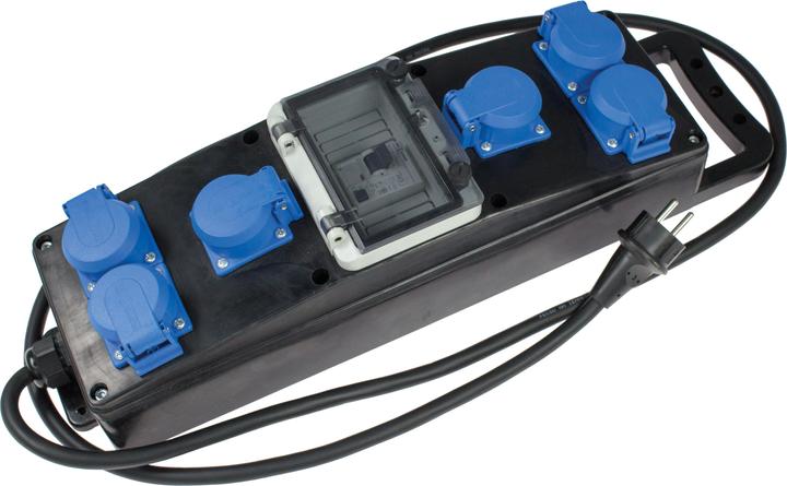 Actual product image As - Schwabe Solid rubber socket strip (6 x, CEE 7/3, 2 m)