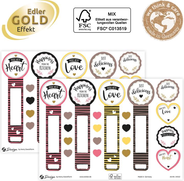 Avery Motif sticker A5 KITCHEN seal sticker