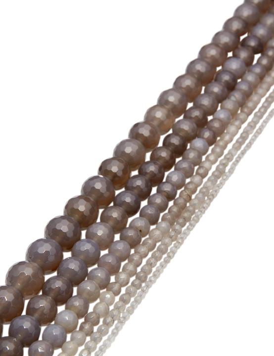 Image du produit Leyda Fil d'agate gris facetté