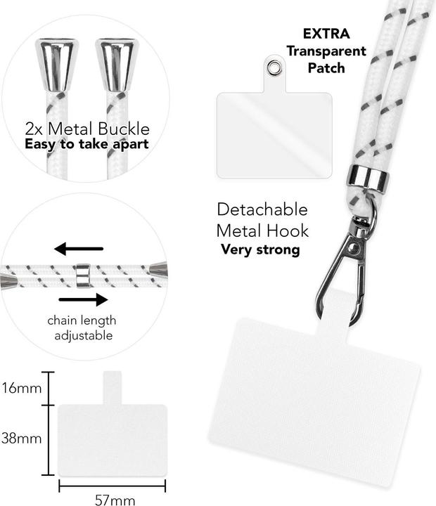 Actual product image Nalia Universal mobile phone necklace with pad