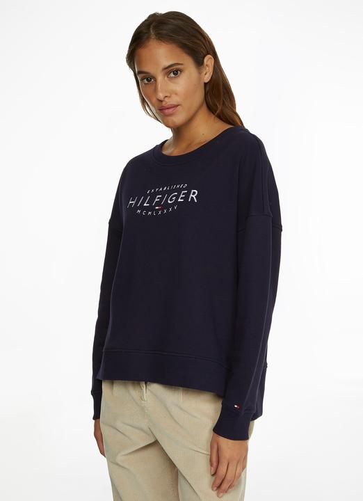Actual product image Tommy Hilfiger Ladies O-nk Sweatshirt by Reg Sweater, Desert Sky, S (S)