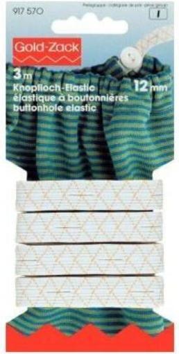 Image du produit Prym Élastique pour boutonnières, blanc 12 mm, carte 3 m