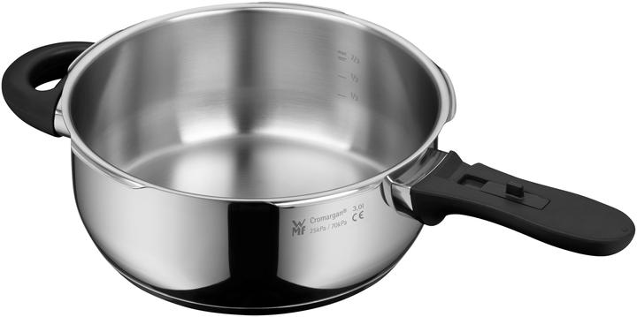 Produktbild WMF Schnellkochtopf 3tlg 6,5+3l grosses Kochsignal Perfect Plus Induktion (22 cm, Pfannenset + Topfset, Edelstahl)
