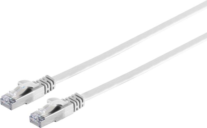 Produktbild S-Impuls 2er-Set Netzwerkkabel Cat 7, Flachkabel, 2x RJ45 Stecker, weiss, 15 m (U/FTP, CAT6a, 15 m)