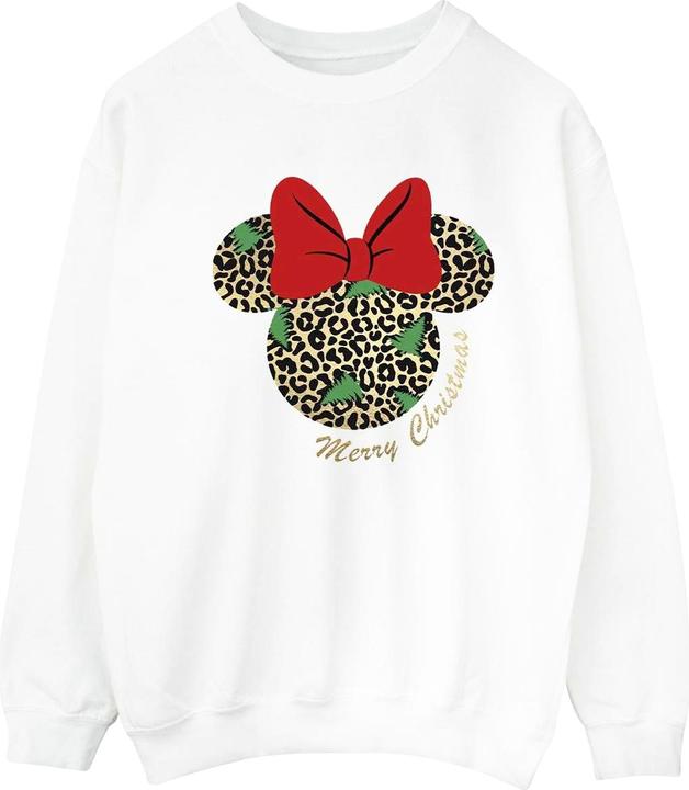 Actual product image Disney Mens Minnie Mouse Leopard Christmas Sweatshirt (S)