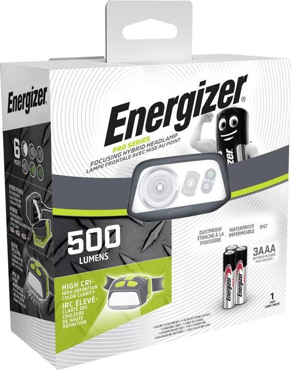 Image du produit Energizer PRO Series Hybrid Lampe frontale à LED alimentée par pile 500 lm E303955100 (500 lm)