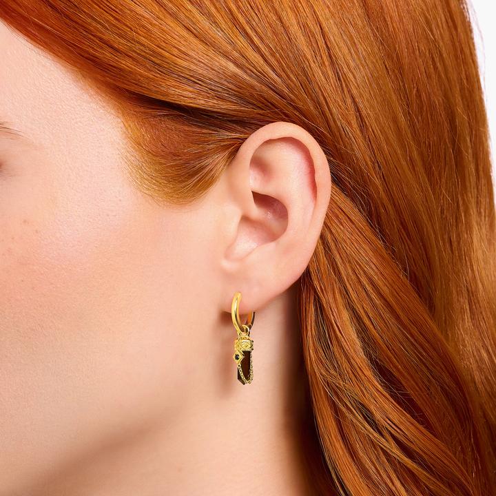 Actual product image Thomas Sabo Single creole with gold-plated red tiger's eye pendant (Silver 925)