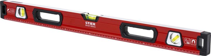 Produktbild Stier Premium Wasserwaage mit Magnet und drei Libellen 800 mm ±0,5 mm/m (80 cm)