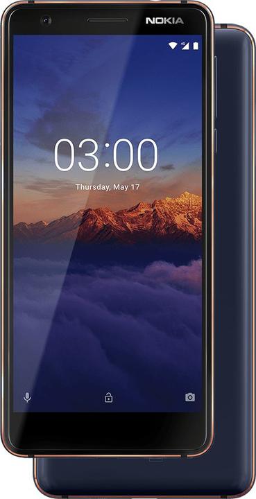 Nokia 3.1 (16 GB, Blue Copper, 5.20", Hybrid Dual SIM, 13 Mpx, 4G)