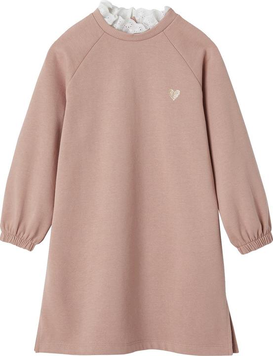Image du produit Vertbaudet Robe sweat fille avec broderie ajourée sur le col (86)