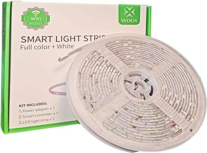 Produktbild Woox Smart LED Strip +Adapter RGB+WW, Alexa, Google Home (Mehrfarbig, 500 cm, Indoor)