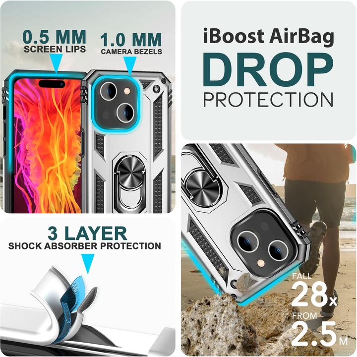 Actual product image Nalia Shockproof Military Style Ring Cover (Apple iPhone 15)