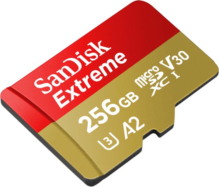 Actual product image SanDisk Extreme UHS-I V30 (256 GB, microSDXC, U3, UHS-I)
