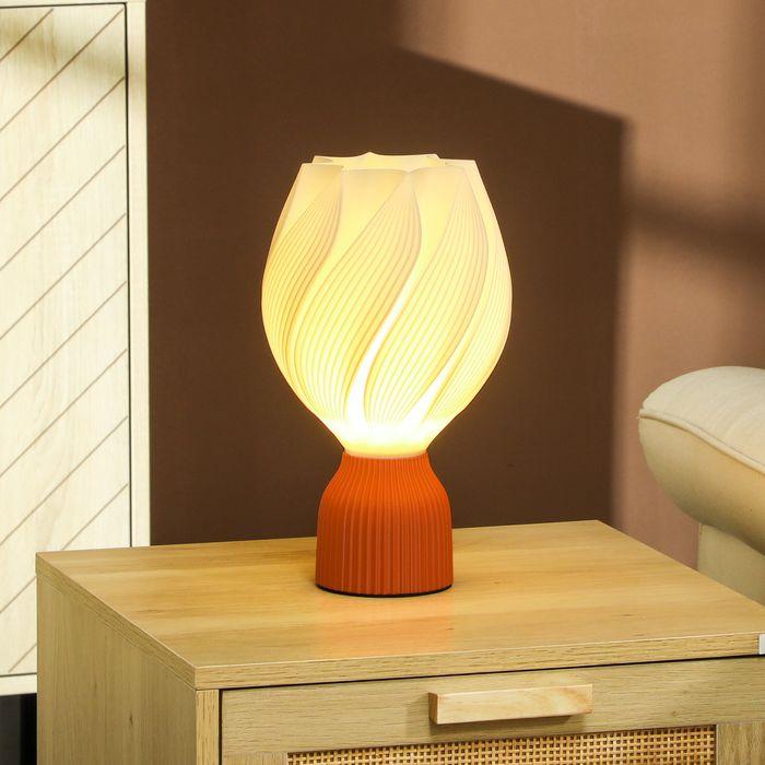 Produktbild Swisshandel24 Tischlampe, LED Tischleuchte mit 3D-Druck blütenähnlichen Lampenschirm Weiss (450 lm, E27)