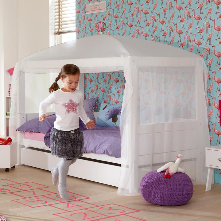 Actual product image Lifetime Kidsrooms Canopy bed 4 in 1 with canopy, Incl. roll slatted frame (90 x 200 cm)