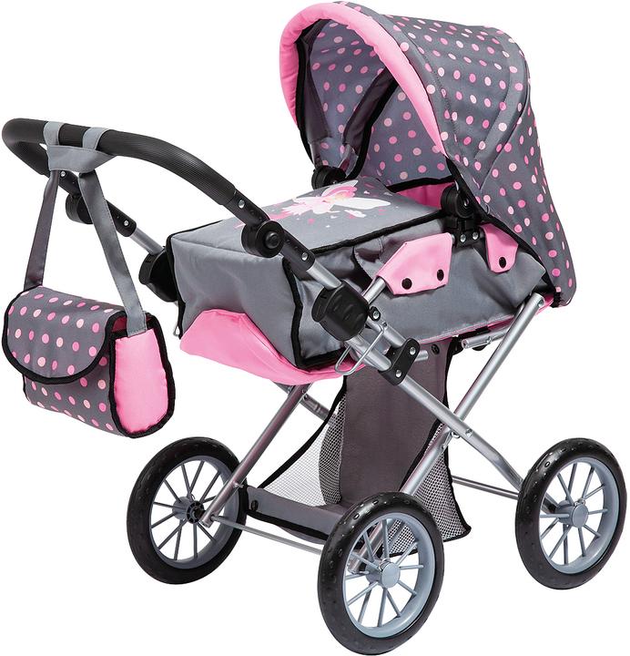 Actual product image Bayer Dolls Pram - City Star - Grey & Pink (13666AA)