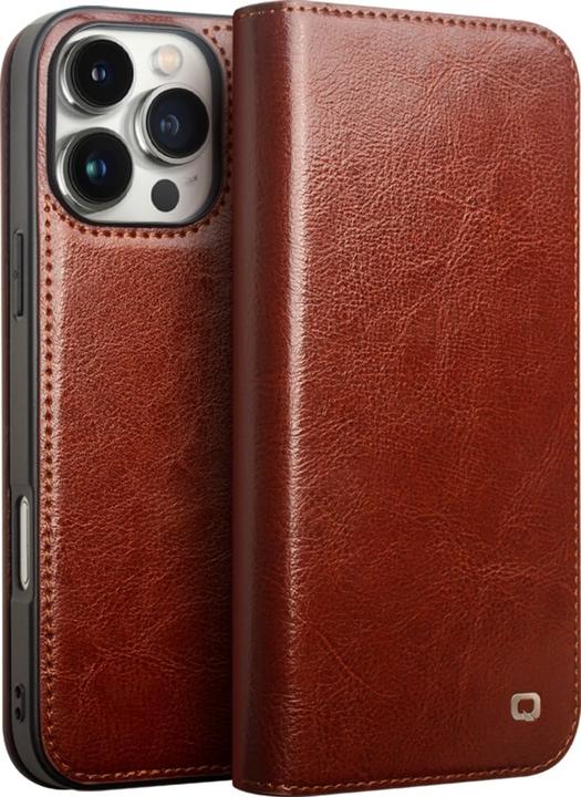 Actual product image QiAlino Fourre Flip cuir véritable (Apple iPhone 16 Pro Max)