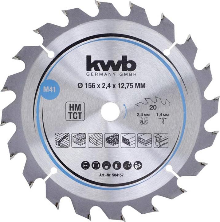 Immagine prodotto kwb Lama circolare HM Medium Ø 156x12,75 Z20