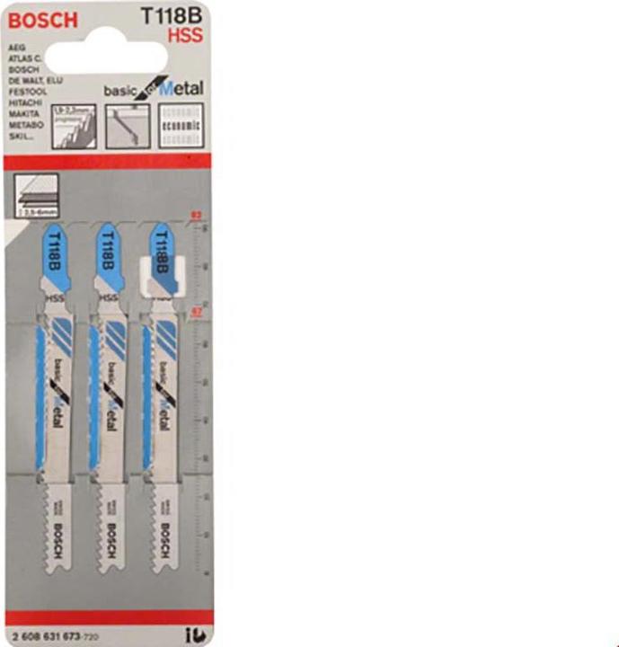 Produktbild Bosch Professional Zubehör Stichsägeblatt T 118 B Basic for Metal, 5er-Pack