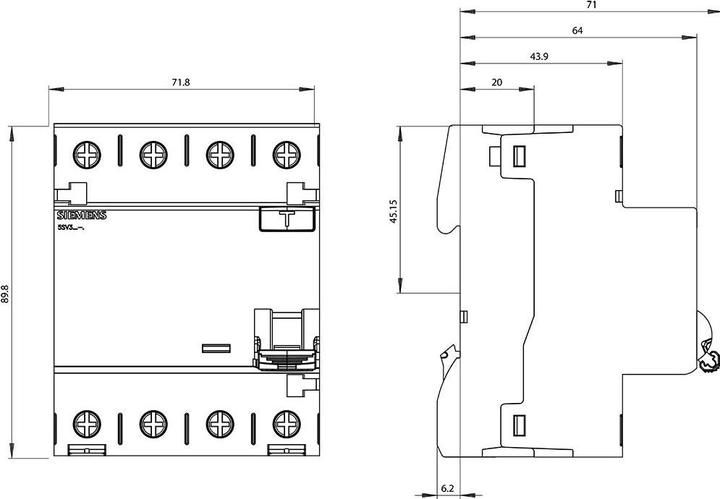 Produktbild Siemens FI Schutzschalter