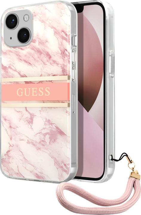 Actual product image Guess Hard Cover Marble Stripe with Strap (Apple iPhone 13 mini)