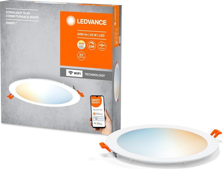 Immagine prodotto Ledvance Smart+ Downlight ultra sottile 225mm bianco 22w 2000 lumen WIFI TW IP20 (2000 lm)