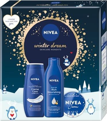 NIVEA Niveaset Winter Dream Shower Gel 250ml, Universal Cream 100ml, Body Lotion 250ml