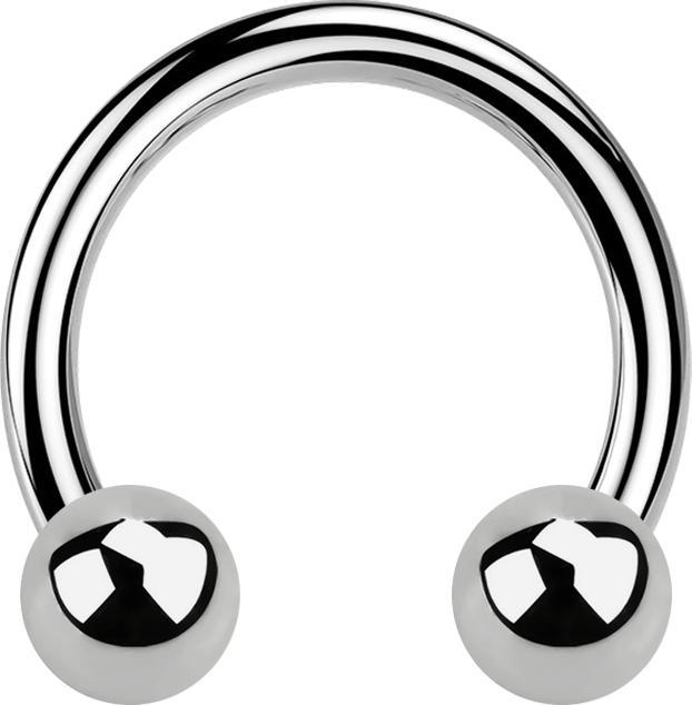 Star Piercing Circular Barbell Innengewinde silber mit zwei Kugeln (Titan G23, ohne Messing)