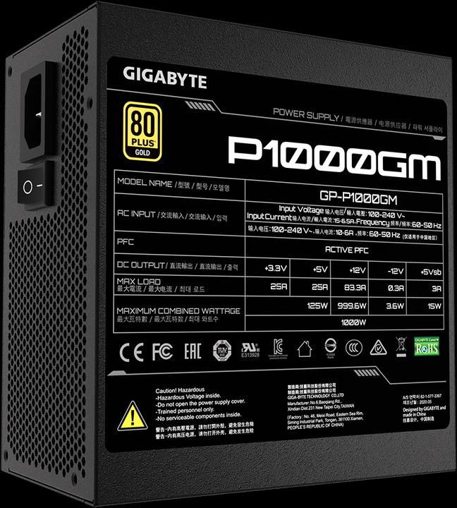 Actual product image Gigabyte P1000GM (1000 W)