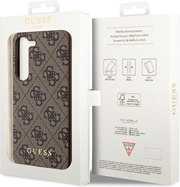 Actual product image Guess 4G Charms Case- brown (Samsung Galaxy S24+)