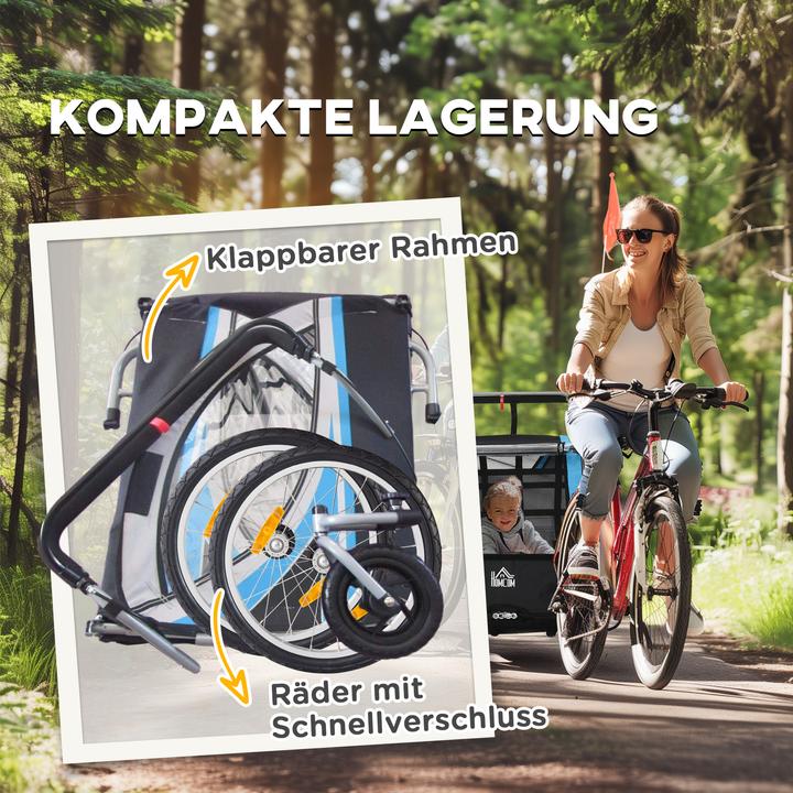 Image du produit Homcom Remorque de vélo pour enfants avec sac de rangement