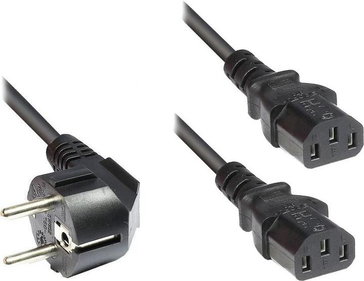 Image du produit Good Connections Câble secteur en Y, 1x prise Schuko sur 2x prise dispositifs froids, type F sur C13, 1,8m, ®. (1.80 m)