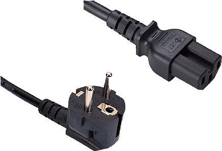 Actual product image Good Connections Mains cable Schuko plug angled to hot appliance socket, type F to C15, 1.8m, black, ® (1.80 m)