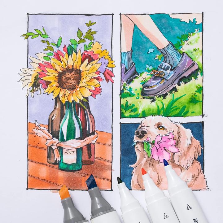 Actual product image Ohuhu Kaala art marker (Multicoloured, 6 mm, 24 x)