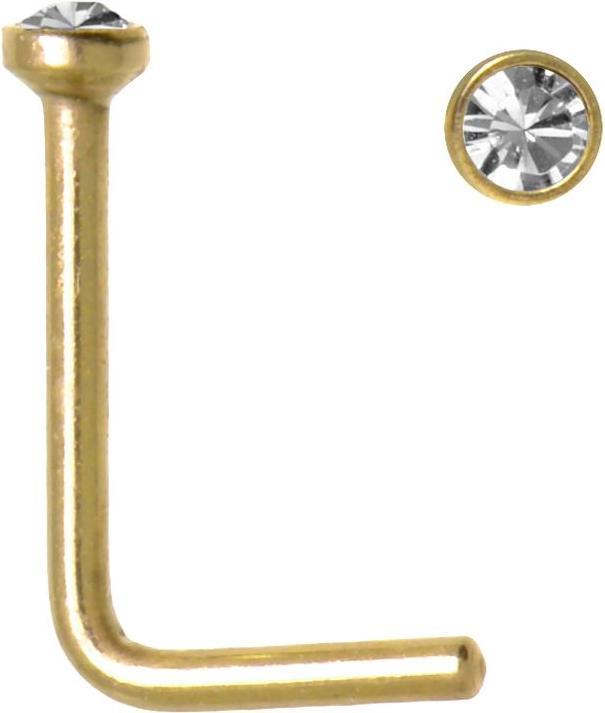 Image du produit Bijouteria Piercing nez (Cristal Premium, Revêtement PVD (couleur or), Acier chirurgical 316L)
