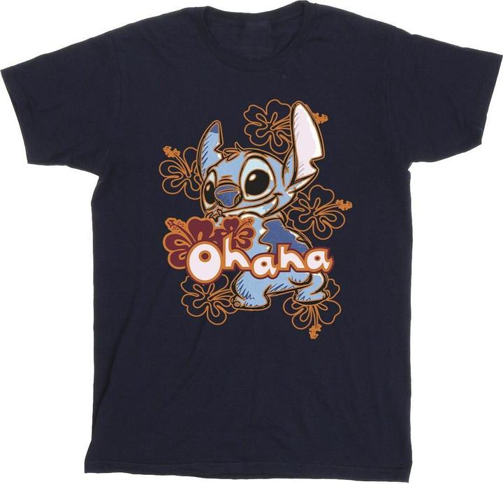 Immagine prodotto Disney Lilo And Stitch Ohana Orange Hibiscus Maglietta Uomo (XXL)