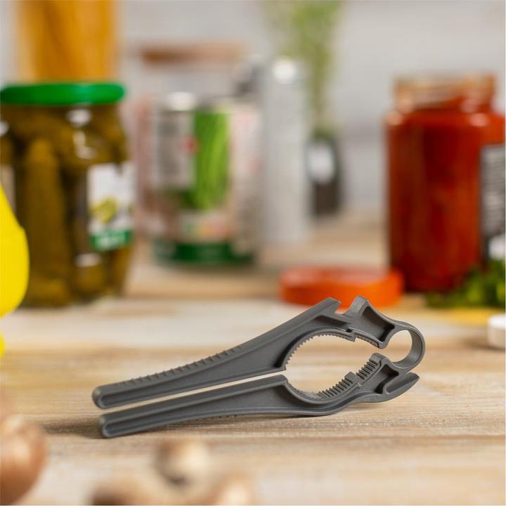 Actual product image Kuhn Rikon 5-in-1 Swiss Multi Opener grey (Plastic lidded bottle opener)