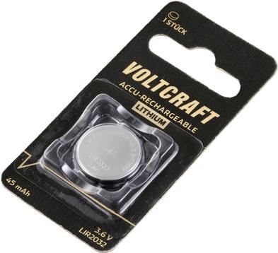 Produktbild Voltcraft LIR2032 Knopfzellen-Akku LIR 2032 Lithium 45 mAh 3.6 V 1 St. (1 Stk., LIR2032, 45 mAh)