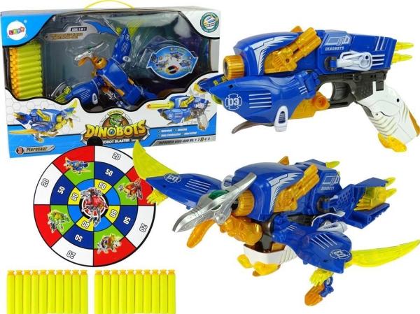 Produktbild Lean Toys Transformer Dinosaurier Dinobots 2in1 mit Schiessfunktion, blau