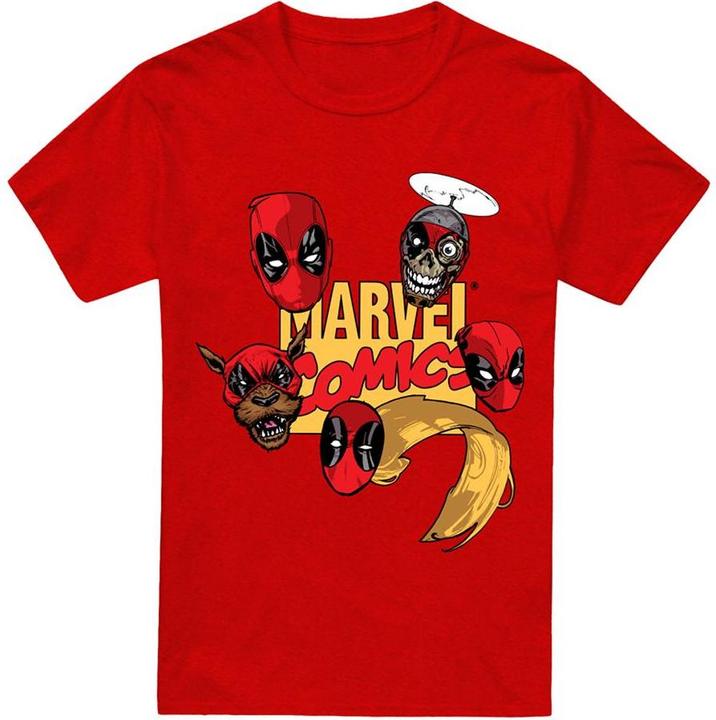 Actual product image Deadpool Unisex Adult Character Heads T-Shirt (XL)
