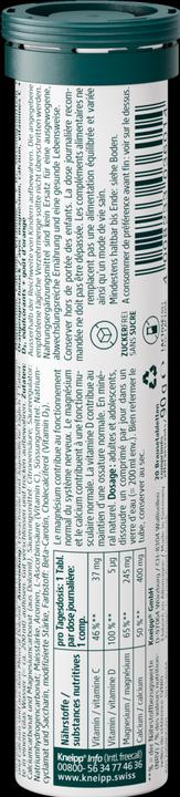 Nutritional values and ingredients Kneipp Natural Magnesium Calcium Vitamin D4 (20 Piece, Effervescent tablet)